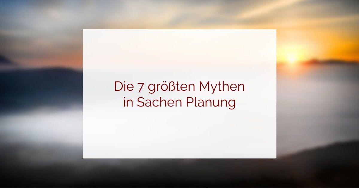 Wenn Planung nicht funktioniert